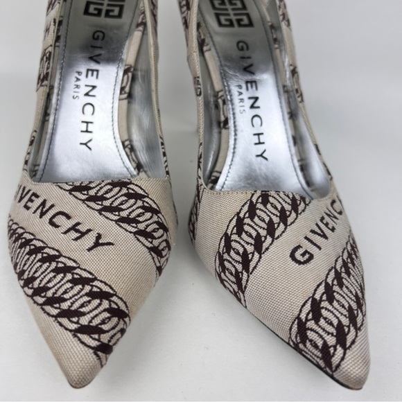 Givenchy Logo Printed Canvas Heel Pumps - Picture 10 of 10